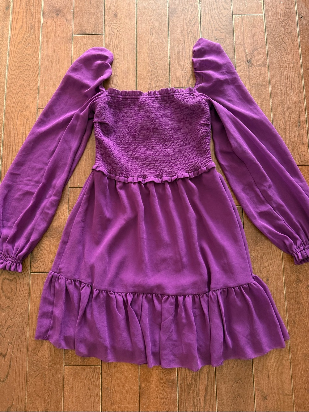 Wilfred tempest longsleeve tiered chiffon mini dress NWT